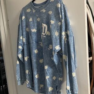 Denim Blue and Cream Women's Blouse